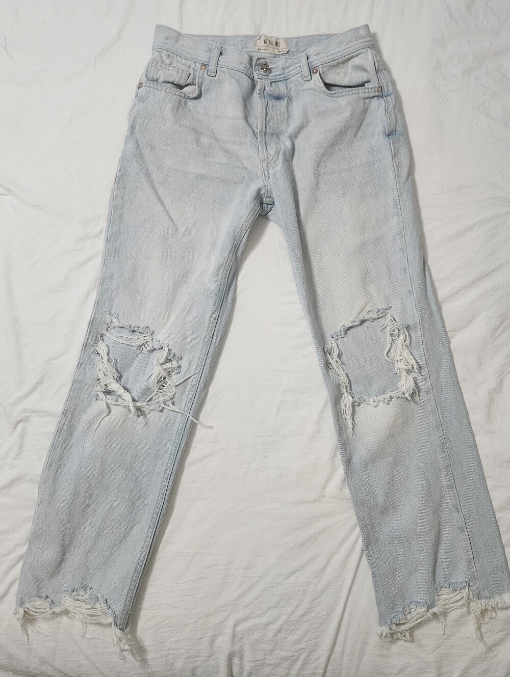 We The Free Light Wash Distressed Jeans
